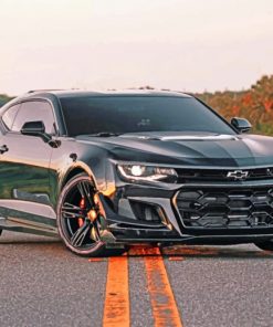 Black Chevrolet Camaro paint by numbers