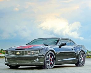 Black Chevrolet Camaro paint by numbers