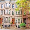 Brownstone buildings paint by numbers