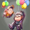 Carl Fredricksen And Russell paint by numbers