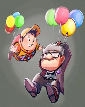 Carl Fredricksen And Russell paint by numbers