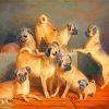 Charles Burton Barbe A Family of Pug paint by number