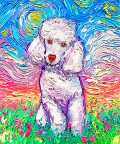 Colorful Poodle Dog Paint by numbers