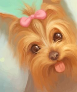 Cute Yorkie Dog paint by numbers