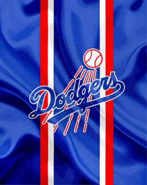 Dodgers Baseball Logo paint by number