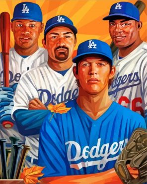 Dodgers Players paint by number