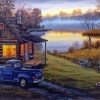 Early To Rise Cabin With Old Truck paint by numbers paint by numbers