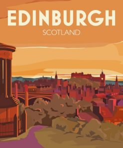 Edinburgh Travel Poster paint by numbers