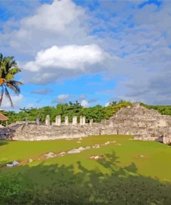 El Rey Archaeological Zone cancun paint by number