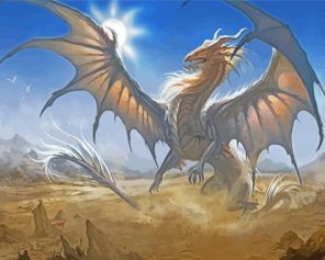 Fantasy White Dragon Paint by numbers