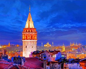 Galata Stone Tower paint by number