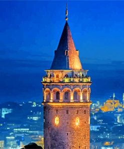 Galata Tower Istanbul Turkey paint by number