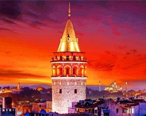 Galata Tower Istanbul paint by numbers