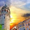 Galata Tower Turkey paint by number