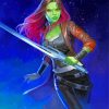 Gamora Guardians Of The Galaxy paint by numbers