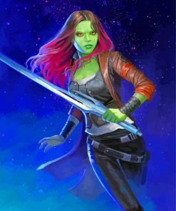 Gamora Guardians Of The Galaxy paint by numbers