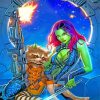 Gamora And Raccoon paint by numbers