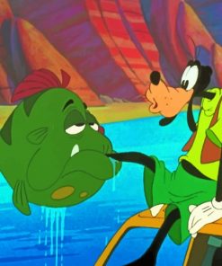 Goofy And The Fish paint by numbers