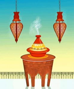 Illustration Moroccan Tagine paint by number