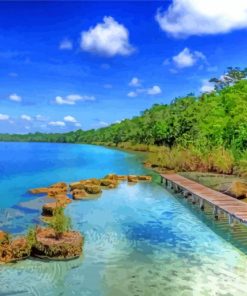 Lachua Lake Guatemala paint by number