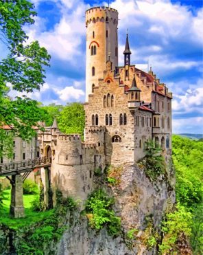 Lichtenstein Castle building paint by number