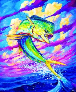 Mahi Mahi Green Fish paint by numbers