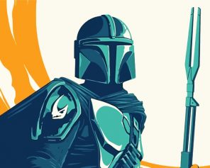 Mandalorian Boba Fett Illustration paint by numbers