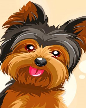 Morkie illustration paint by number