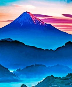 Mount Fuji by night paint by number