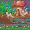 Mushroom House And Fairies Paint by numbebrs