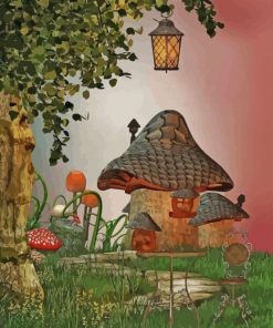 Mushroom House paint by numbers