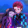 Nezuko Kamado And Tanjiro Kamado paint by number