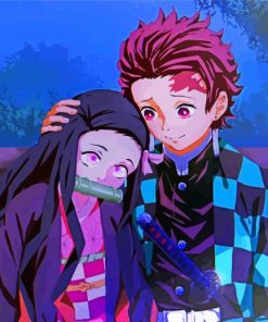 Nezuko Kamado And Tanjiro Kamado paint by number