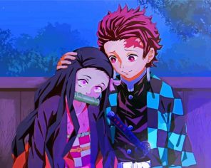 Nezuko Kamado And Tanjiro Kamado paint by number