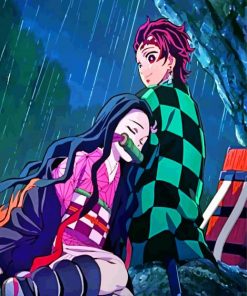 Nezuko Kamado And Tanjiro paint by number