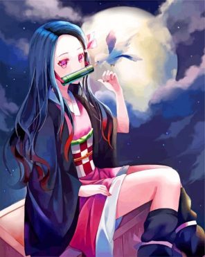 Nezuko Kamado Anime Girl paint by numbers