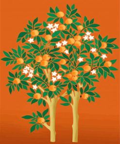 Orange Tree illustration paint by number