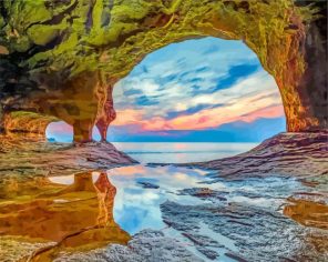 Pictured Rocks National Lakeshore Michigan paint by numbers
