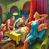 Poker Night Thomas Hart Benton paint by number