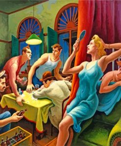 Poker Night Thomas Hart Benton paint by number