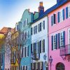 Rainbow Row south carolina Paint by number