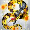 Royal Python and sunflowers paint by number