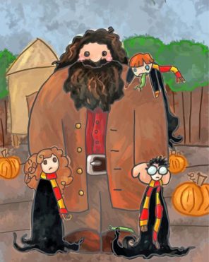 Rubeus Hagrid and harry potter paint by number