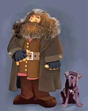 Rubeus Hagrid and his dog paint by number