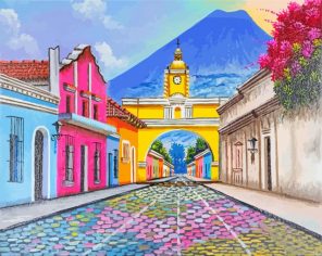 Santa Catalina Arch Guatemala paint by number