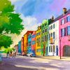 South Carolina Rainbow Row Art paint by number