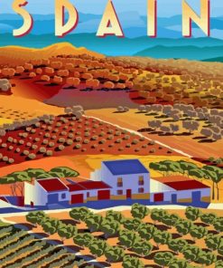 Spain Landscape Poster paint by numbers