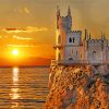 Swallow Nest Castle Sunrise paint by number