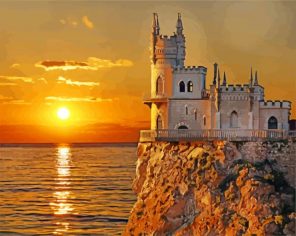 Swallow Nest Castle Sunrise paint by number