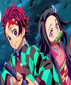 Tanjiro And Nezuko Kamado Demon Slayer paint by numbers